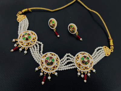 Dhanlaxmi Creation Copper Gold-plated Multicolor Jewellery Set(Pack of 1)