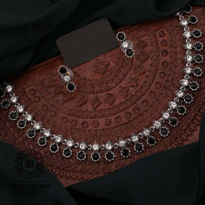 Parisal Brass Gold-plated Silver, Black Jewellery Set(Pack of 1)