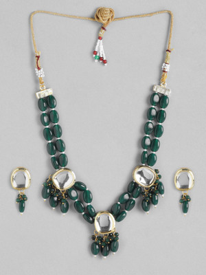 ANOUK Brass Gold-plated Green Jewellery Set(Pack of 3)