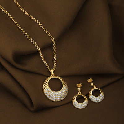 CARLTON LONDON Brass Gold-plated Gold Jewellery Set(Pack of 1)