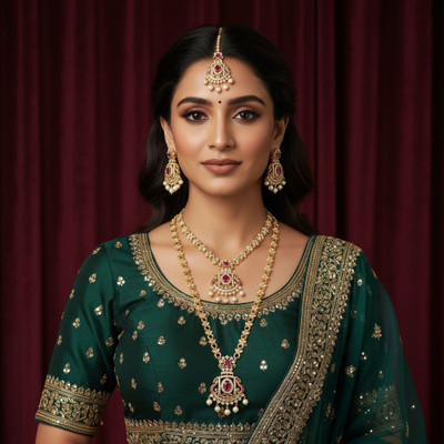 SHRISAKHI Alloy Gold-plated Ruby Red Jewellery Set(Pack of 5)