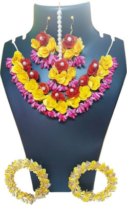 SREEKANT CREATION Fabric Multicolor Jewellery Set(Pack of 6)