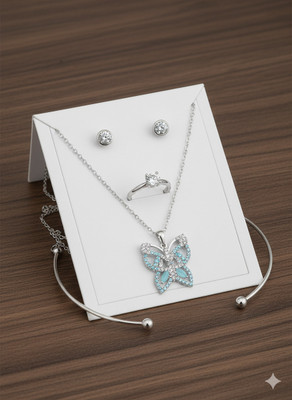 JEWELFY Alloy Silver Jewellery Set(Pack of 1)