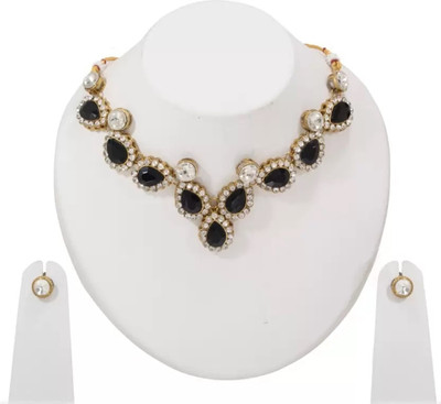 house of common Brass Brass Gold, Black Jewellery Set(Pack of 1)