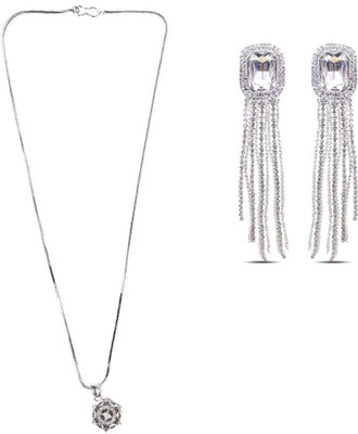 SRK Fashions Stone Silver, White Jewellery Set(Pack of 1)