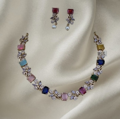 Harsha traders Copper Gold-plated Multicolor Jewellery Set(Pack of 1)