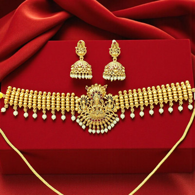 Aroras Bridal & Fashion Jewellery Brass Gold-plated Gold Jewellery Set(Pack of 1)
