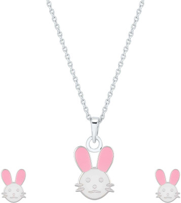 NIPURA Silver Rhodium Pink Jewellery Set(Pack of 3)