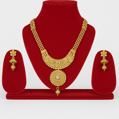 ozozo Brass Gold-plated Gold Jewellery Set(Pack of 1)