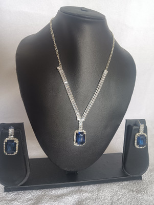 Anjani fashion Alloy Blue Jewellery Set(Pack of 1)