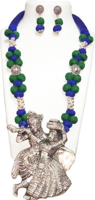 LIBNIQUE FASHION Oxidised Silver, Dori Blue, Silver, Green Jewellery Set(Pack of 1)