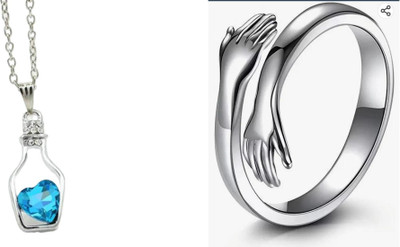 ruby collection Alloy Blue, Silver Jewellery Set(Pack of 2)