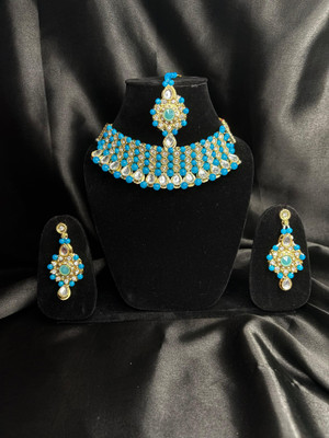 ATHARV ENTERPRISE Alloy Blue Jewellery Set(Pack of 1)