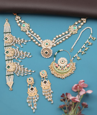 VISITART JEWELLERY Alloy Gold-plated Multicolor Jewellery Set(Pack of 5)