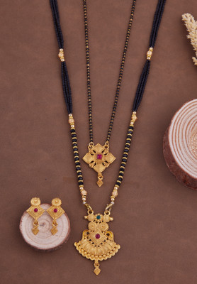 house of common Brass Gold-plated Gold Jewellery Set(Pack of 3)