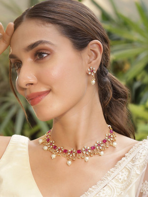 RUBANS Brass Gold-plated Gold Jewellery Set(Pack of 1)