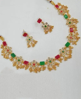 Radhe vibes Metal Gold-plated Multicolor Jewellery Set(Pack of 3)