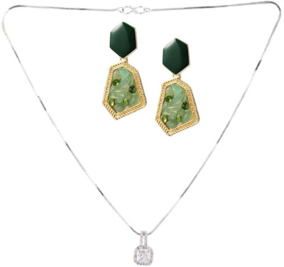 asthacollection Stone White, Green Jewellery Set(Pack of 1)