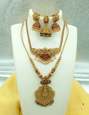 Shilpa Creation Alloy Gold-plated Red Jewellery Set(Pack of 1)