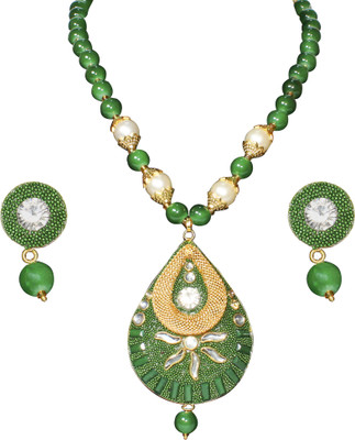 Nifty Mother of Pearl Gold-plated Green Jewellery Set(Pack of 1)