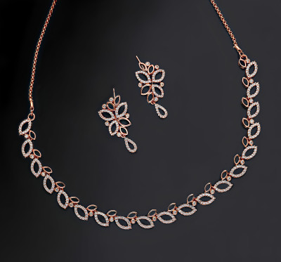 KeonCrown Alloy Gold-plated Rose Gold Jewellery Set(Pack of 3)