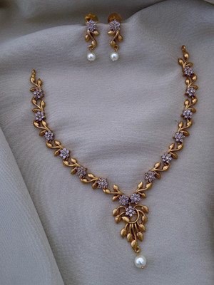 Influtive Brass, Copper Gold-plated Gold Jewellery Set(Pack of 1)