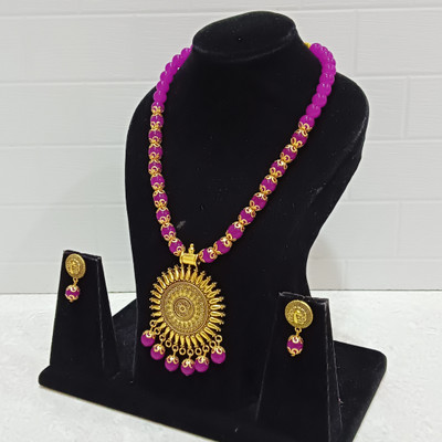 vedanshiv novelty Alloy Pink Jewellery Set(Pack of 1)