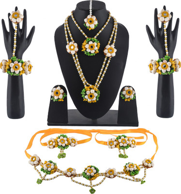 Arihant Shop Fabric Yellow, Green Jewellery Set(Pack of 1)