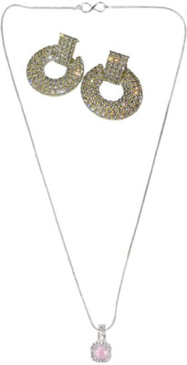 SRK Fashions Alloy Pink, Silver Jewellery Set(Pack of 1)