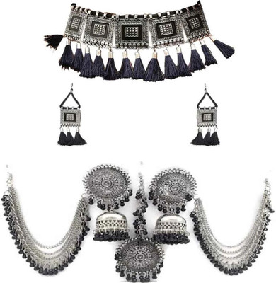 MAYRA TRADING Alloy Sterling Silver Multicolor Jewellery Set(Pack of 2)