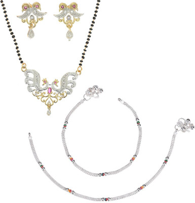 AanyaCentric Alloy Gold-plated Multicolor Jewellery Set(Pack of 5)