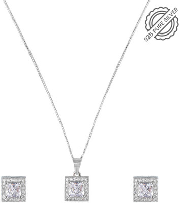 Miss Highness Sterling Silver Rhodium Silver Jewellery Set(Pack of 3)
