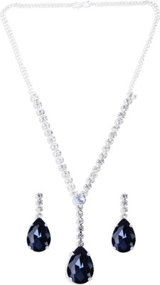 Opus Gems Alloy Blue, Silver Jewellery Set(Pack of 1)