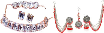 JMBW INTERNATIONAL Alloy White, Red Jewellery Set(Pack of 2)