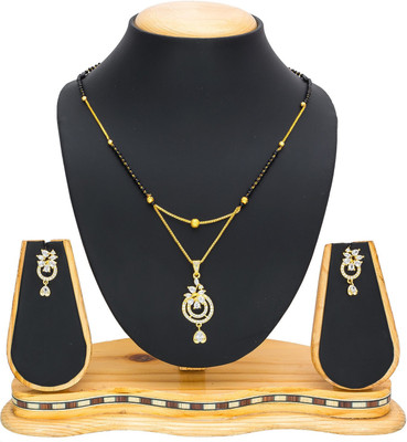 AADITA Alloy Gold-plated Black, Gold Jewellery Set(Pack of 1)