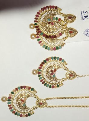 Reema Enterprises Brass Gold-plated Multicolor Jewellery Set(Pack of 3)