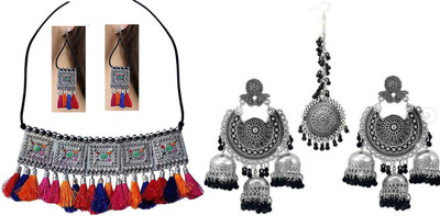 JMBW INTERNATIONAL Alloy Multicolor, Black, Silver Jewellery Set(Pack of 2)