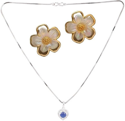 SKG Fashions Stone Blue, Gold Jewellery Set(Pack of 1)