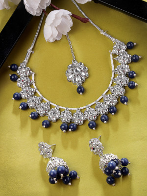 Sukkhi Alloy Rhodium Black Jewellery Set(Pack of 4)