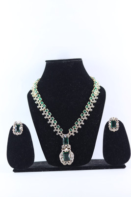 KAVISHA CREATION Stone Green, Silver Jewellery Set(Pack of 1)