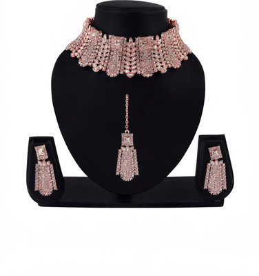 Rhymee Alloy Rhodium Rose Gold Jewellery Set(Pack of 1)