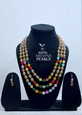 Radha Krishna Artificial Crystal Gold-plated Multicolor Jewellery Set(Pack of 1)