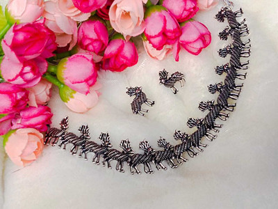 DENICRAAS Oxidised Silver, Alloy Black Silver Silver Jewellery Set(Pack of 1)