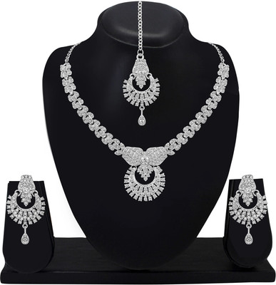 Atasi International Alloy Rhodium Silver Jewellery Set(Pack of 1)