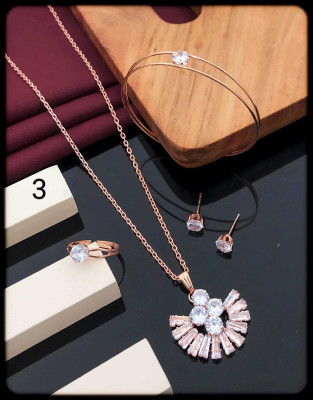 SHIVAY FASHION HUB Alloy Gold-plated Rose Gold Jewellery Set(Pack of 5)