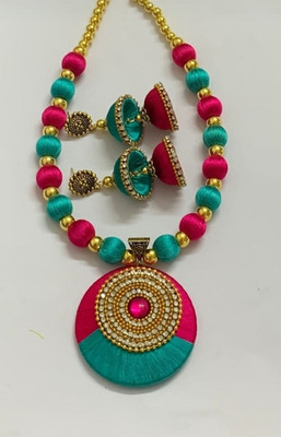 AVCRAFT Fabric, Alloy Multicolor Jewellery Set(Pack of 2)