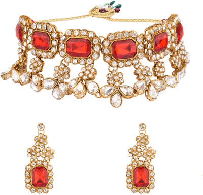 catalyst venture Alloy Gold-plated Red, White Jewellery Set(Pack of 2)