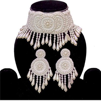 Calvin Craft Mother of Pearl Silver White Jewellery Set(Pack of 1)