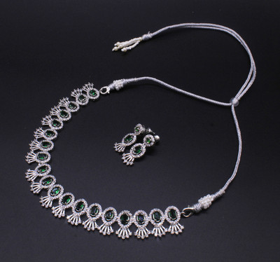 Shining Angel Copper Silver Green Jewellery Set(Pack of 3)