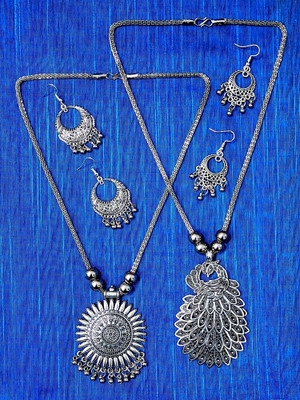 Maity Mitra Oxidised Silver Silver Silver Jewellery Set(Pack of 4)